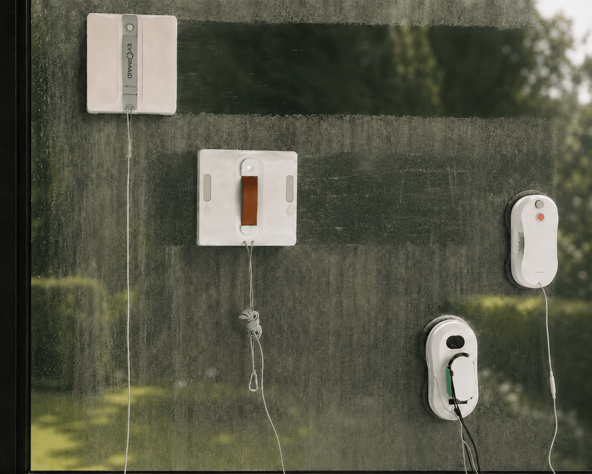Mehrere getestete Fensterputzroboter