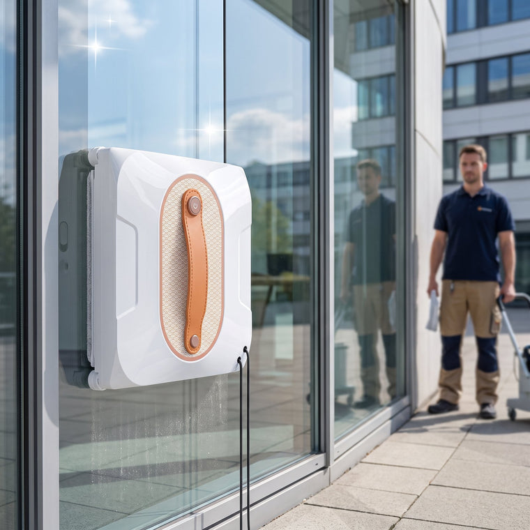 EVOMAID S3 Ultra im Einsatz an einer Glasfläche – Anwendungsbereich Gebäudereinigung